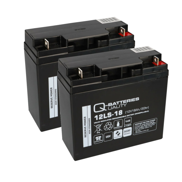 Pair of 18Ah Q-Batteries 12LS-18 12V AGM VRLA Battery - (F3 Flag)