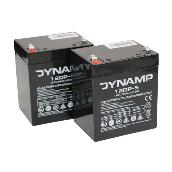 Pair of Dynamp 12DP-5 12V 5Ah AGM Mobility Batteries - (F2 6.3mm)