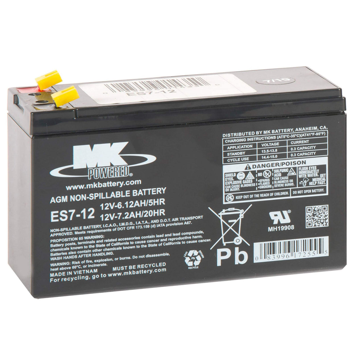 7.2Ah MK AGM Battery - 12V Mobility Battery