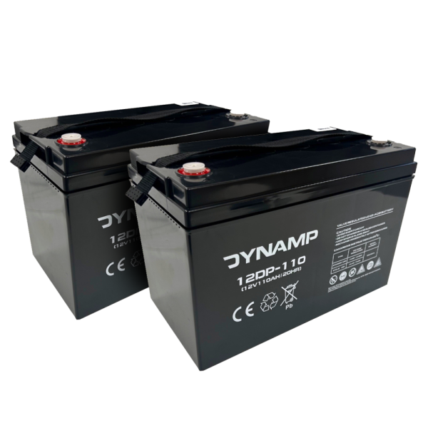 Pair of 110Ah Dynamp 12DP-110 12V AGM Mobility Batteries - (F12 M8 Terminals)