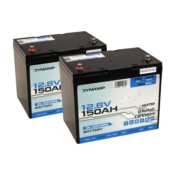 Pair of Dynamp DL150 Mini 150Ah 12V Mobility Batteries - Upgrade for 75/80/85Ah