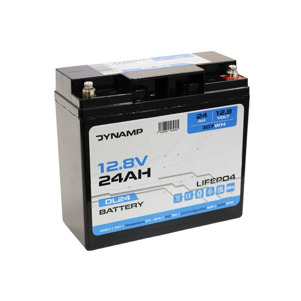 Pair of Dynamp DL24 24Ah 12V Lithium Mobility Batteries - 18/19/22/23Ah Upgrade