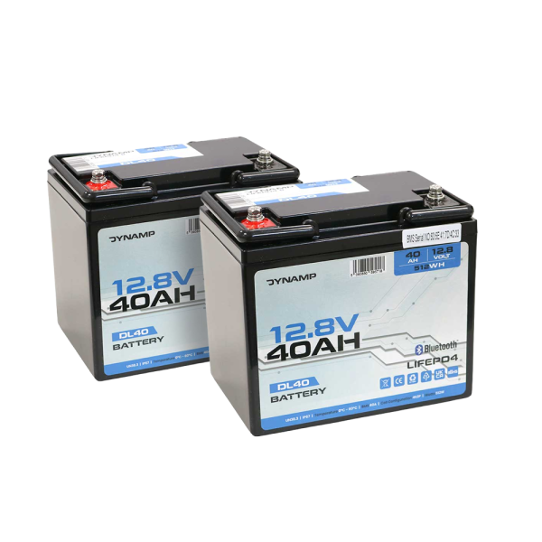 Pair of Dynamp DL40 40Ah 12V Lithium Mobility Batteries - 34/36ah Upgrade