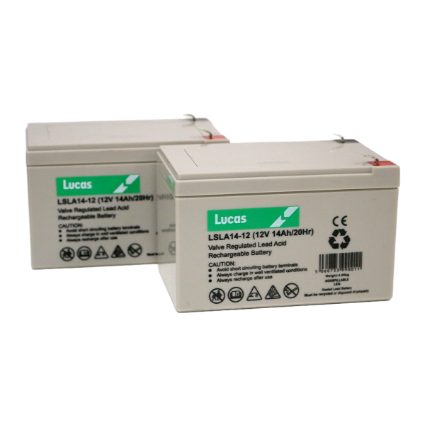 Pair of Lucas LSLA14-12 14Ah 12V AGM VRLA Batteries - (F2 6.3mm)