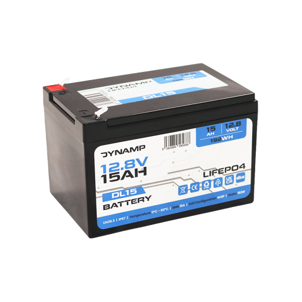 Pair of Dynamp DL15 15Ah 12V Lithium Mobility Batteries - 12/13/14/15Ah Upgrade