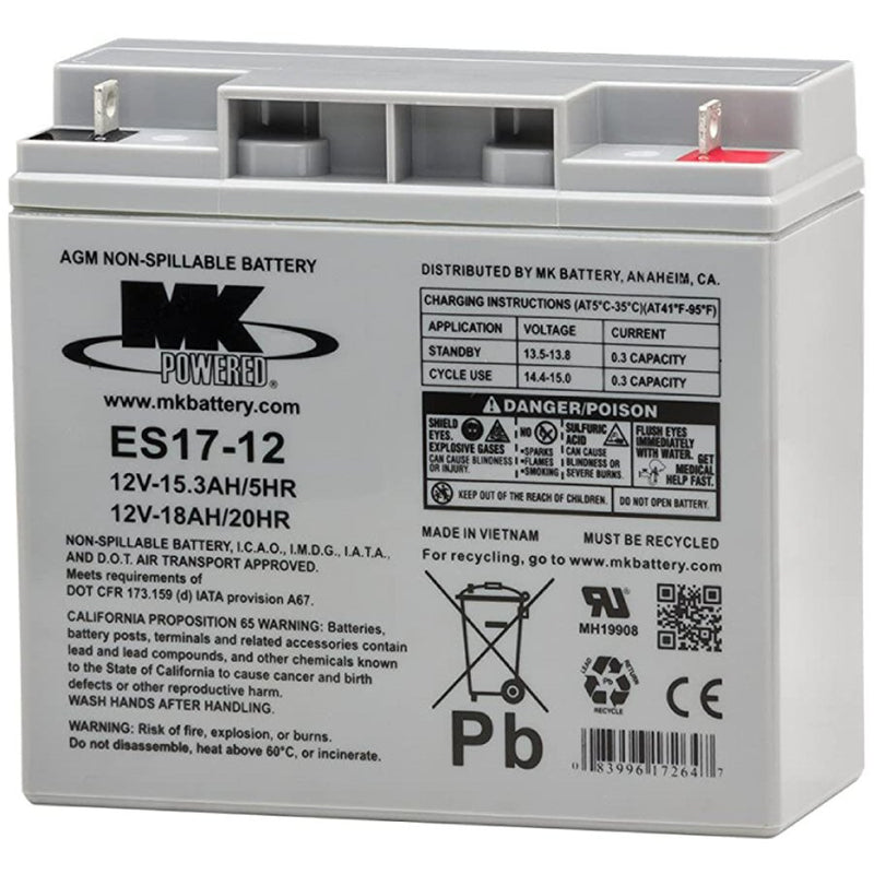 18Ah MK AGM Battery - 12V Mobility Battery