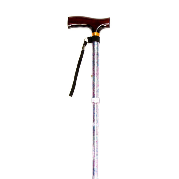 Drive Folding Cane with Strap – Red Blossom