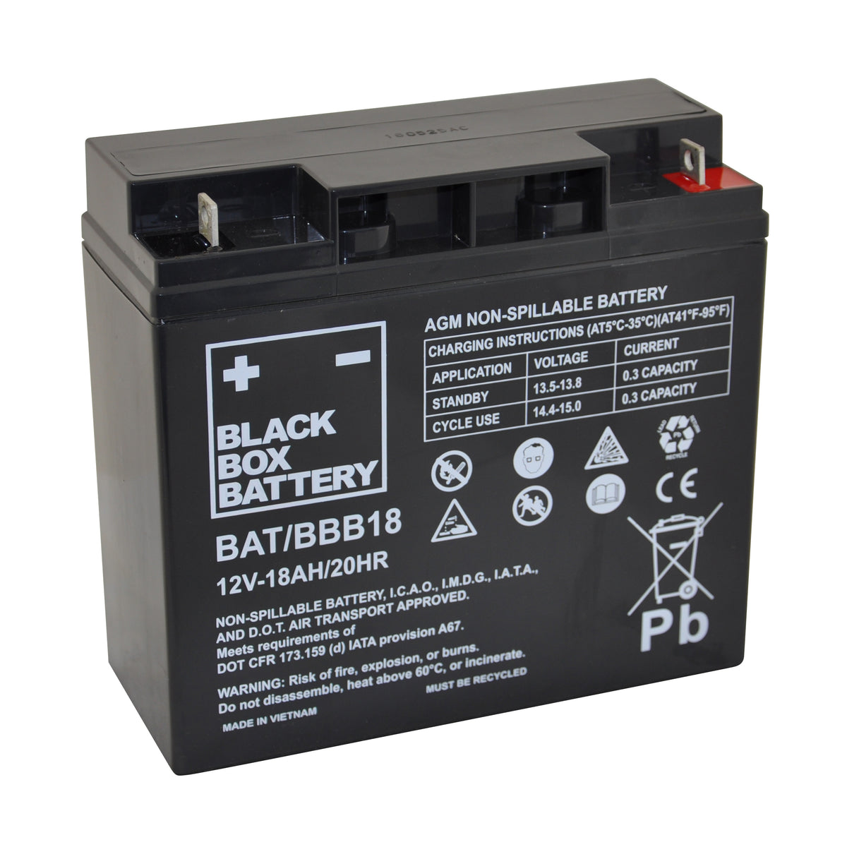 Black Box BBB18 12V 18Ah AGM Mobility Scooter & Powerchair Battery