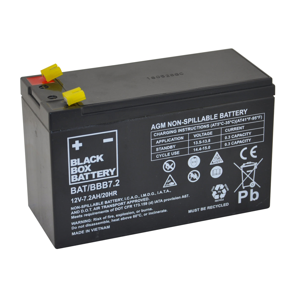 Black Box BBB7.2 12V 7.2Ah AGM Mobility Scooter & Powerchair Battery