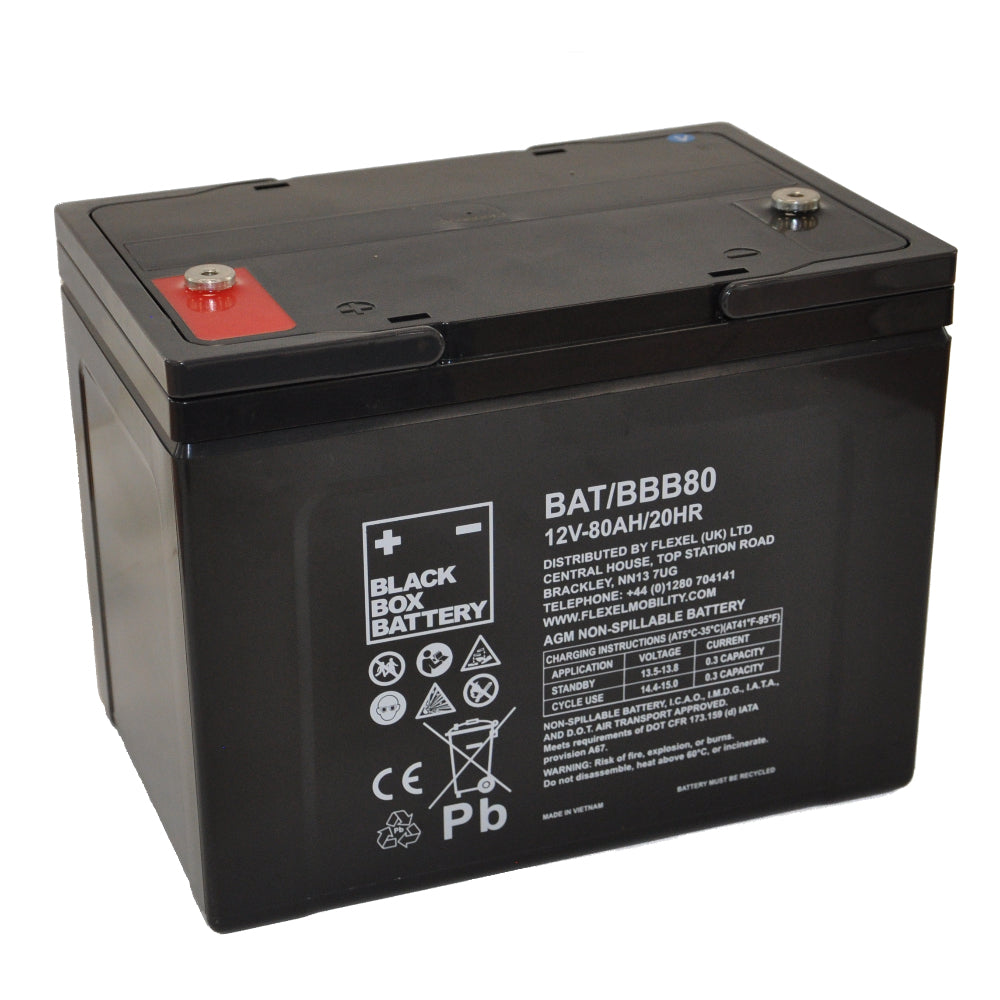 Black Box BBB75 12V 75Ah (80Ah) AGM Mobility Scooter & Powerchair Battery