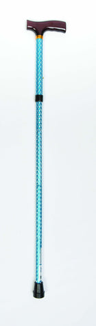 Drive Folding Cane with Strap – Blue Spiral Wave