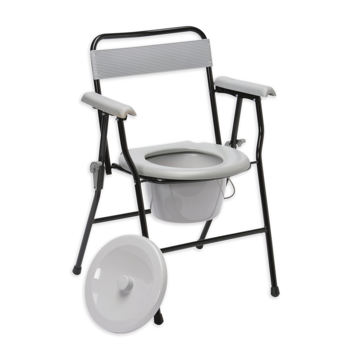Drive Folding Commode Chair – Portable Steel Bedside Toilet with 5L Bucket