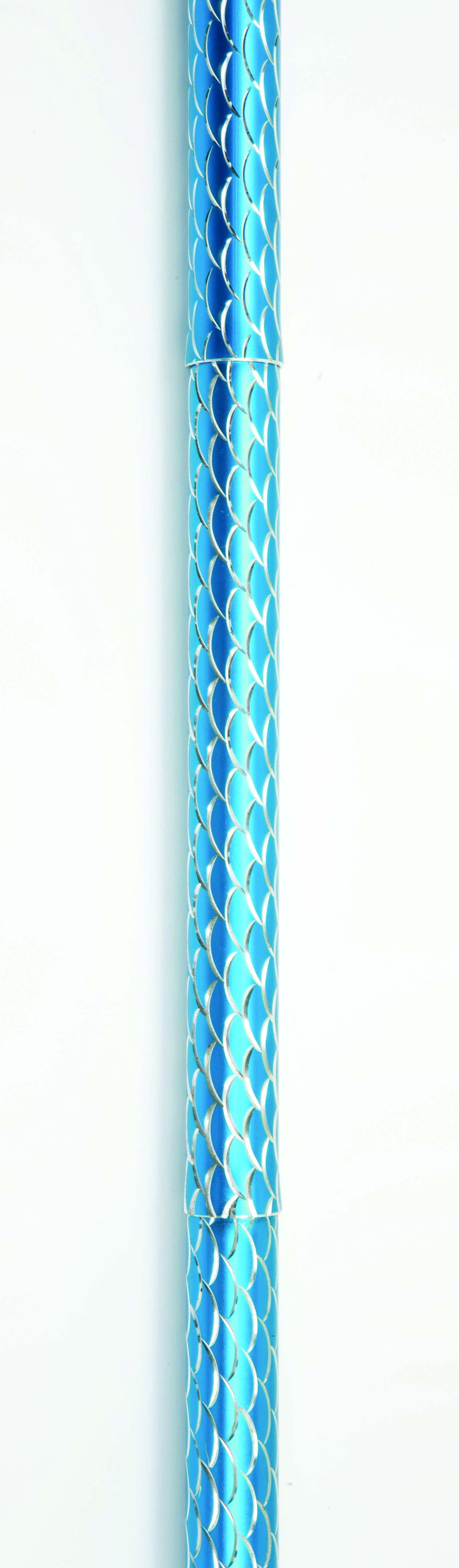 Drive Folding Cane with Strap – Blue Spiral Wave