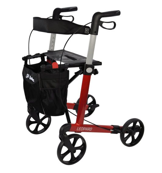 Leopard Aluminium Rollator Red 62cm