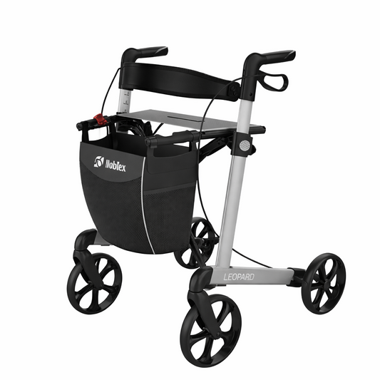 Leopard Aluminium Rollator Silver 62cm