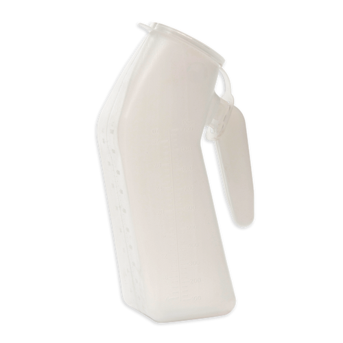 Drive Male Urinal 1 Litre with Lid – Portable Bottle with Handle & Measurements
