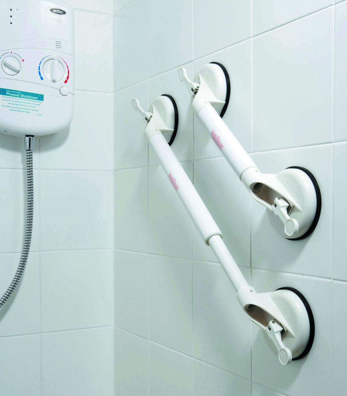 Drive Suction Grab Bar – Tool-Free Adjustable Bathroom Grab Rail (S/M/L)