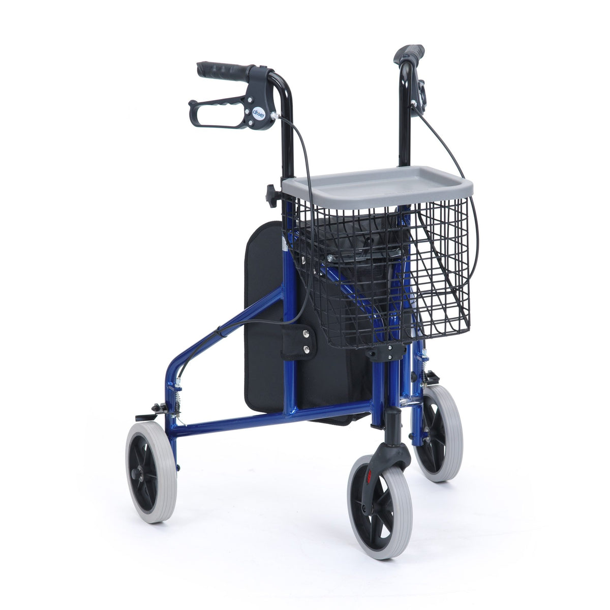 Ultra Lightweight Tri-Walker with Bag, Basket & Tray - Blue